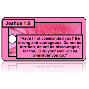 Joshua 1:9 Bible Scripture Pink Key Tags