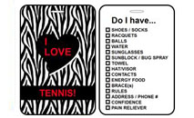 Sports Bag Tags Tennis Zebra Print