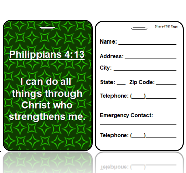 BagTagM01- Motivational- Philippians 4 vs 13 rev