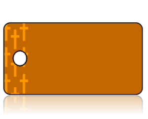Create Design Key Tags Brown Background Orange Cross Border