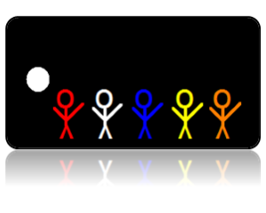 Create Design Key Tags Stick Figure People Multi Color
