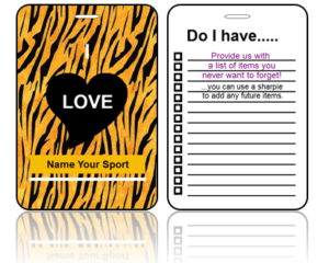 Create Design Bag Tags Sport Tiger Print