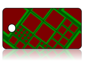 Create Design Key Tags Green Red Diagonal Geometric