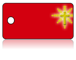 Create Design Key Tags Red Background Bright Gold Cross
