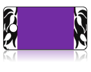 Create Design Key Tags Purple Black White Damask
