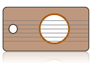 Create Design Key Tags Brown Guitar