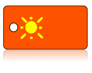 Create Design Key Tags Orange Background Yellow Sun