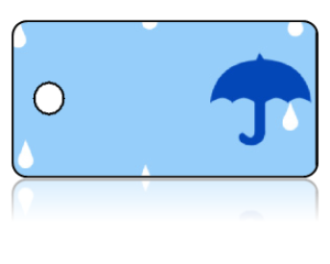 Create Design Key Tags Blue Rain Water Umbrella