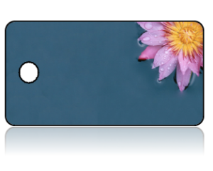Create Design Key Tags Purple Daisy Blue Background