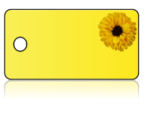 Create Design Key Tags Yellow Mum Flower Yellow Background
