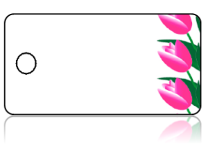 Create Design Key Tags Pink Tulips Flowers