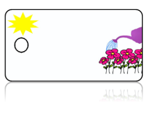Create Design Key Tags White Sun Sunshine Flowers Water Bucket