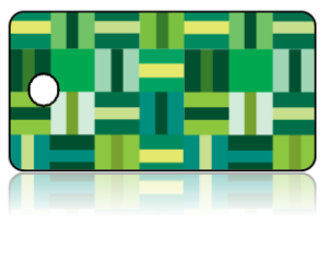 Create Design Key Tags Green Modern Box Line Pattern