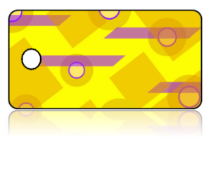 Create Design Key Tags Yellow Purple Retro Pattern
