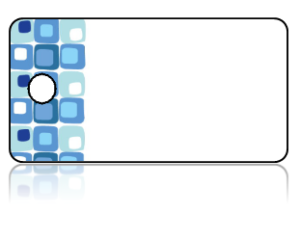 Create Design Key Tags Blue Modern Cubes Pattern Border