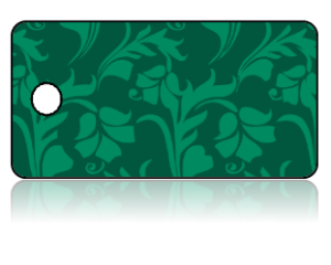 Create Design Key Tags Green Two Tone Leaf Pattern