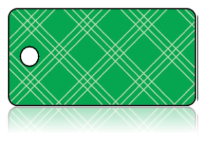 Create Design Key Tags Lime Green Plaid Pattern