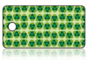 Create Design Key Tags Green Tiny Flower Pattern