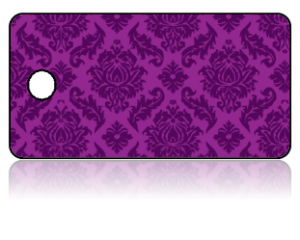 Create Design Key Tags Purple Damask Pattern