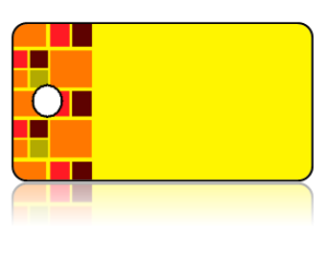 Create Design Key Tags Mosaic Squares Orange Red Yellow Brown