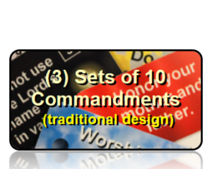 Bible Scripture Key Tags Assortment Packs 10 Commandments Traditional Style