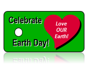 Celebrate Earth Day Key Tag Heart Design