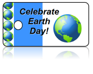 Celebrate Earth Day Key Tag Globe Design