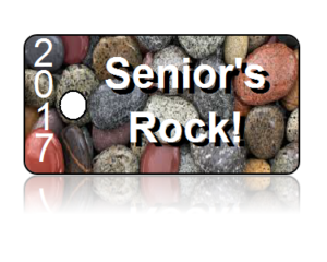 Seniors Rock 2017 White Letters Key Tags