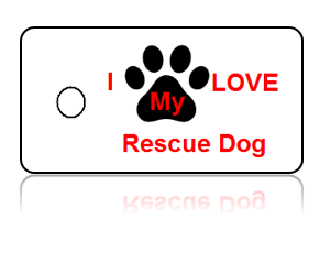 Love Rescue Dog Key Tags