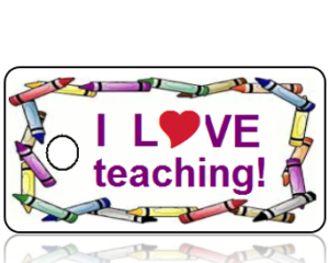 Love Teaching Crayon Design Key Tags