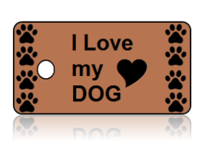 Love Dog Paw Print Design Key Tags