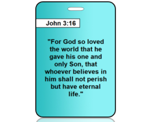 John 3:16 Teal Bag Tags