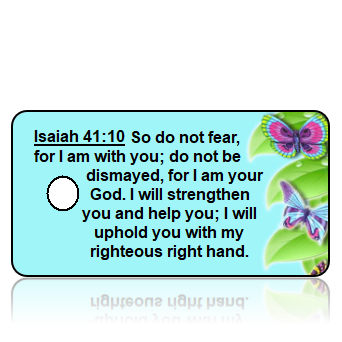 ScriptureTagA16 - NIV - Isaiah 41 vs 10 - Butterfly Blue Background