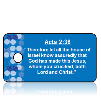 ScriptureTagA8 - NKJV - Acts 2 vs 36 - Blue Circles Pattern Blue Background