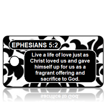 ScriptureTagAA2 - Ephesians 5 vs 2 - Black White Damask