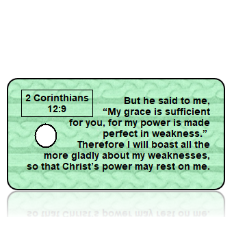 ScriptureTagAA60-2 - NIV - Corinthians 12 vs 9 - Mint Green Sweater