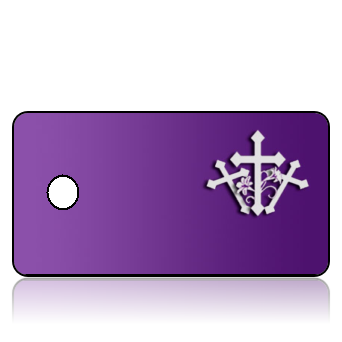 ScriptureTagBlankE4 - Build IT - Purple Background Three White Crosses