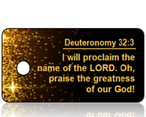 Deuteronomy 32 vs 3 - Black with Gold Sparkles