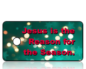 Jesus is the reason for the season - Green Background with Lights
