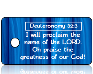 Deuteronomy 32 vs 3 - Modern Blue Wood Panel