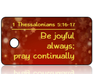 Thessalonians 5 vs 16-17 - Red with Gold Star Bursts