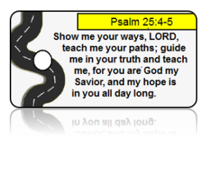 Psalm 25:4-5 Bible Scripture Road Key Tags