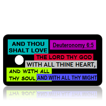 ScriptureTagD36 - KJV - Deuteronomy 6 vs 5 - Multi Color Retro Blocks Modern