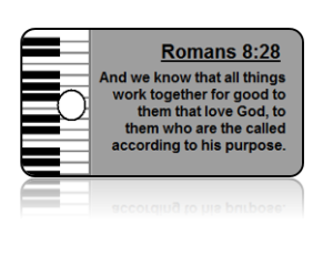 Romans 8:28 Bible Scripture Piano Key Tags