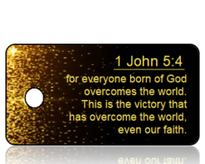 1 John 5:4 Bible Scripture Key Tag (NIV)