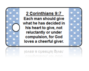 2 Corinthians 9:7 Bible Scripture Key Tags