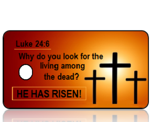 Luke 24 vs 6 - Crosses on Orange Background