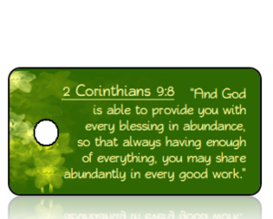 2 Corinthians 9 vs 8 - Daffodils Green Background