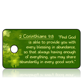 ScriptureTagE17 - ESV - 2 Corinthians 9 vs 8 - Daffodils Green Background