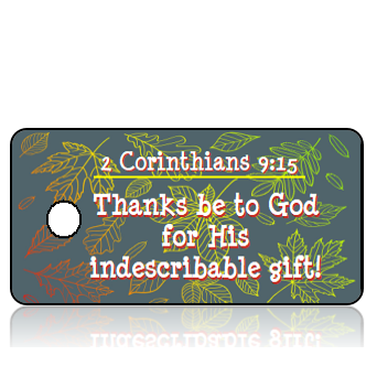 ScriptureTagT10 - NIV - 2 Corinthians 9 vs 15 - Colorful Fall Leaves